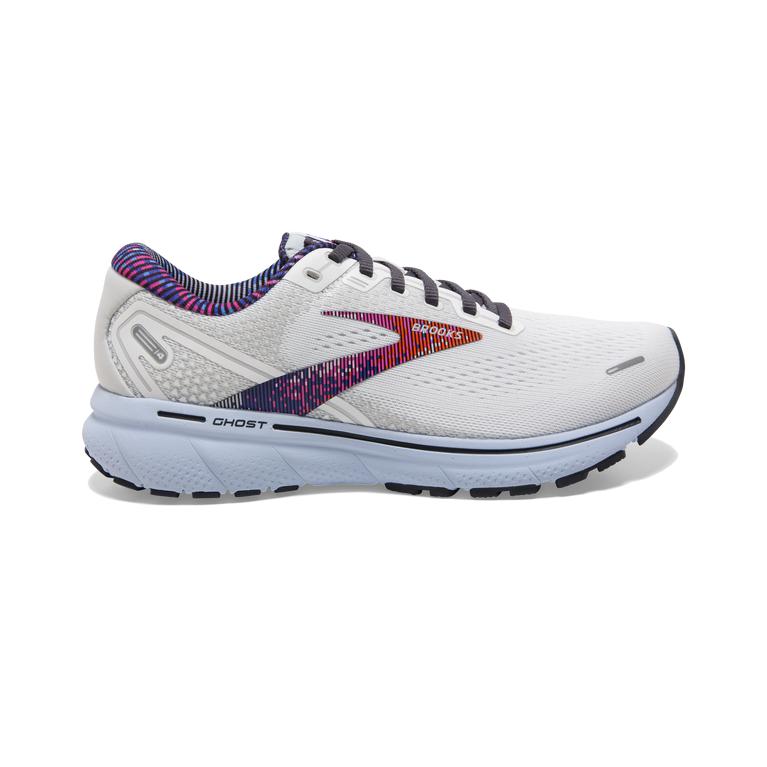 Brooks Women's Ghost 14 Cushioned Road Running Shoes - Heathe greyr/Violet/Ebony (JUIZ26705)